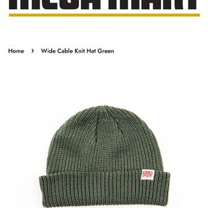 Sub Pop Wide Cable Knit Hat Green (Brand new)